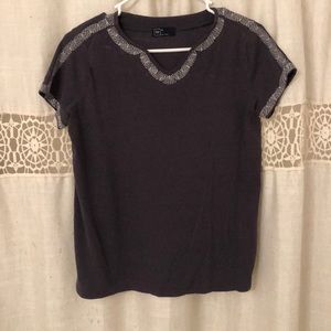Dark grey detailed t shirt